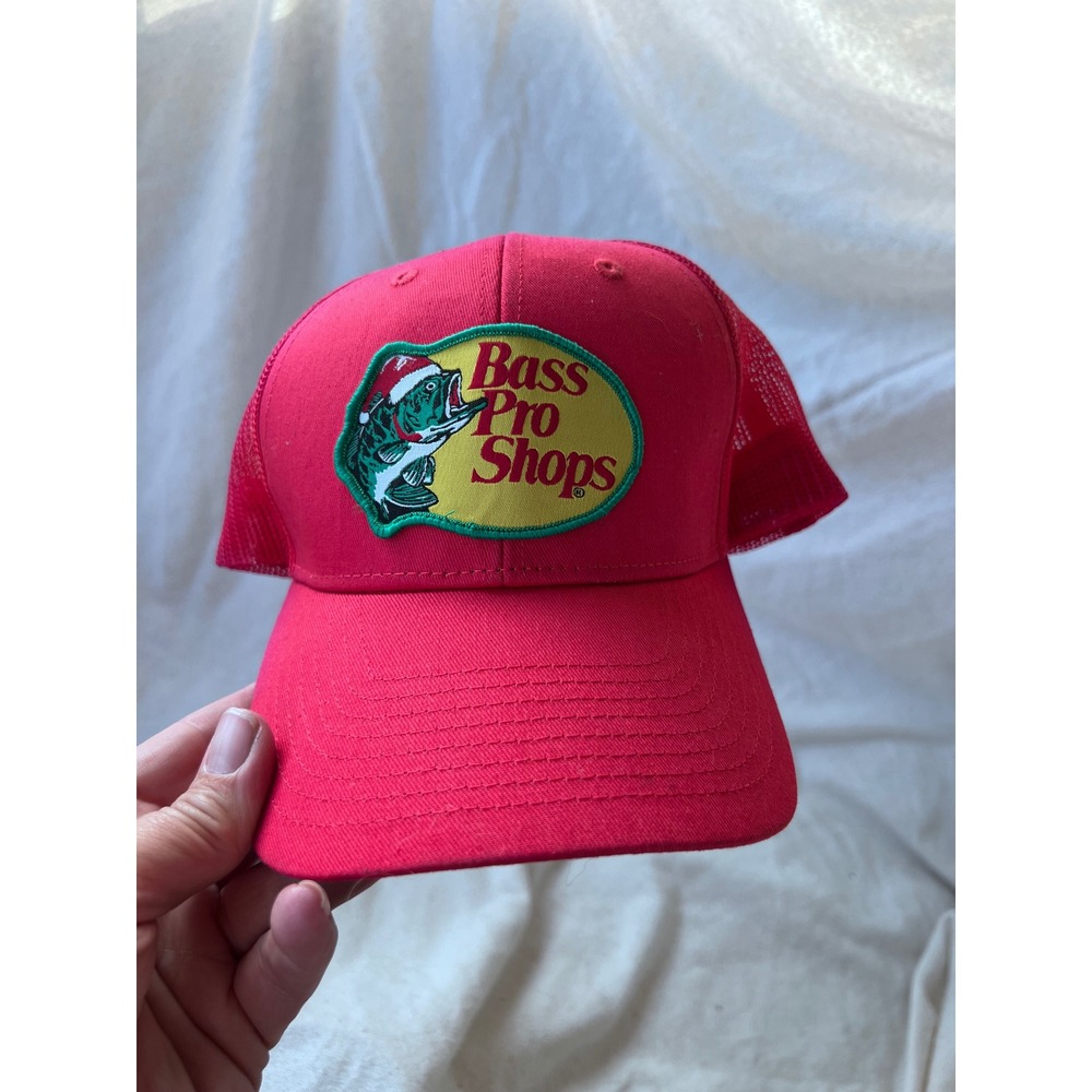 Gorpcore Unisex Bass Pro Shops Trucker Hat OSFM Red Santa Fish 638CHRISTMAS25